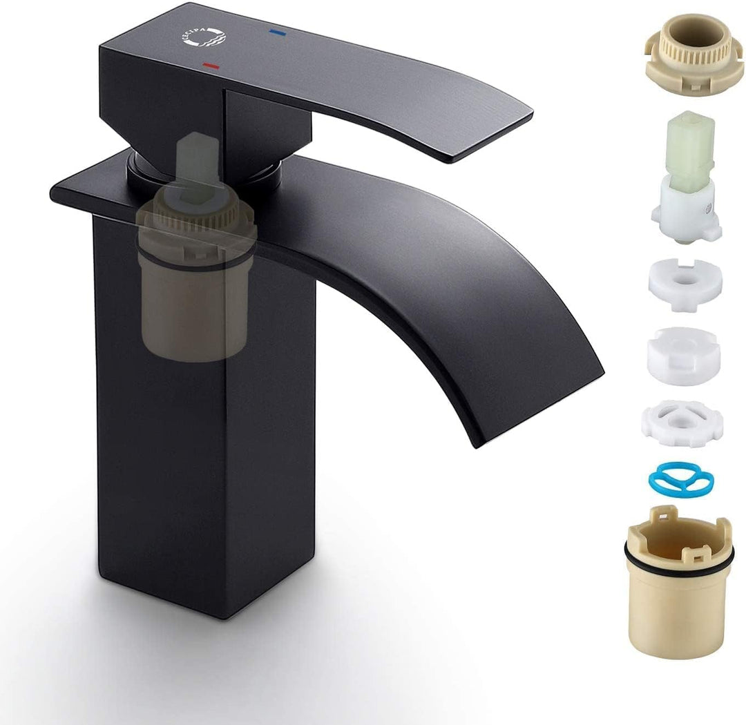 Wasserhahn Bad Schwarz Waschtischarmatur Schwarz - Cecipa Wascharmatur Bad Schwarz aus Edelstahl - M