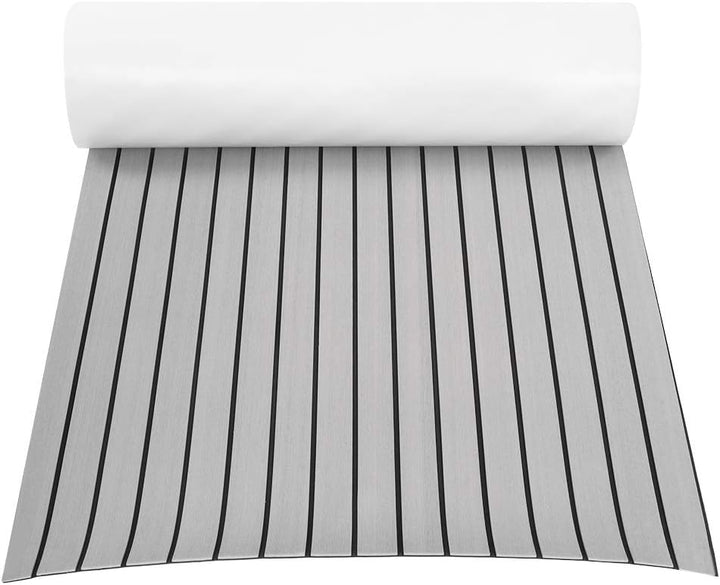 EBTOOLS Decking Bootsboden Synthetik-Teakfolie Teak-Eva Bodenmatte für Yacht, 240 x 90 x 0,6 cm, Gra