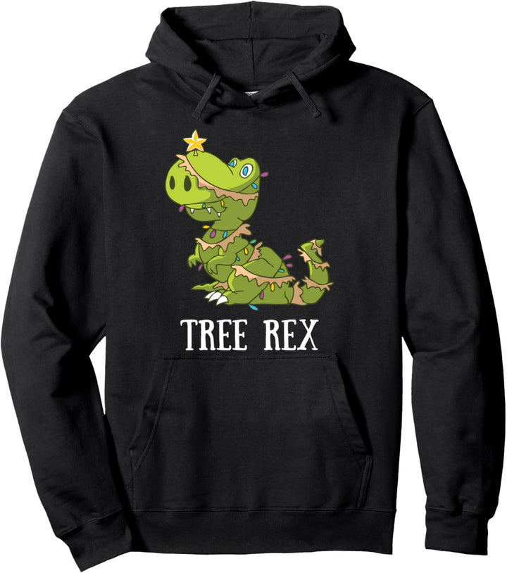 Tree-Rex lustige Dinosaurier T-Rex Weihnachtsbaum-Lichter Pullover Hoodie