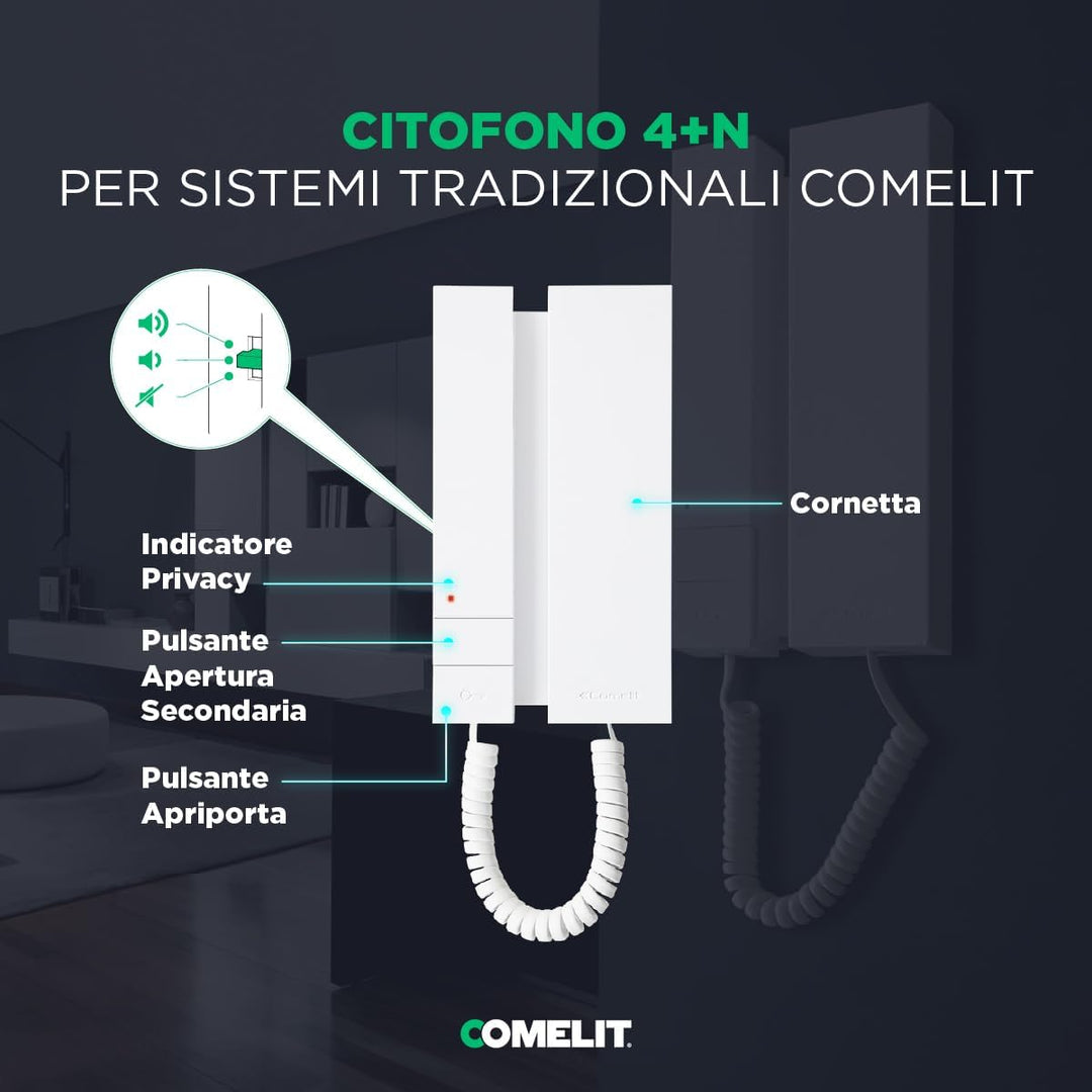 COMELIT Audio Innenstation Mini mit 5-Draht-Mobilteil 2702W