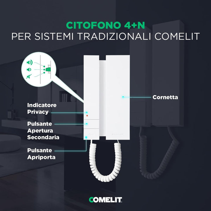 COMELIT Audio Innenstation Mini mit 5-Draht-Mobilteil 2702W