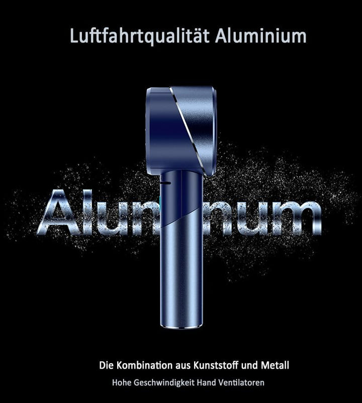 Handventilator Akku Aufladbar, Mini Stark Ventilator mit 7000 rpm Hohe Geschwindigkeit, Kleiner Meta