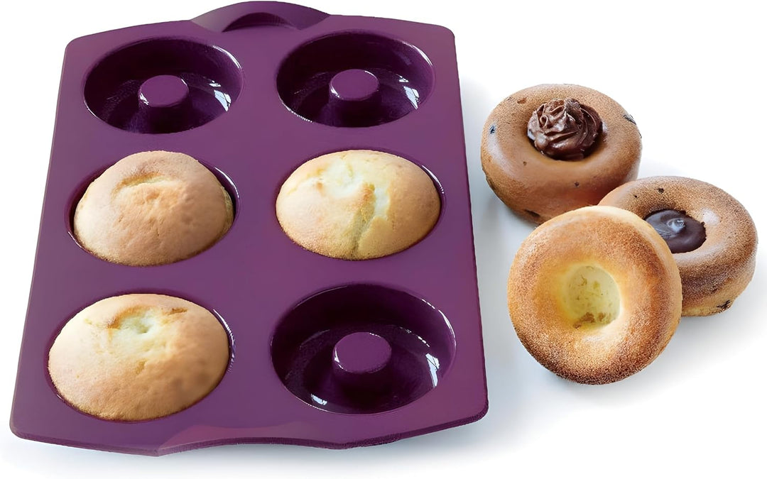 TUPPERWARE Backen Silikonform Donut/Bagel lila Backform Silikon Diabolo Donut Silikon, Donut Silikon