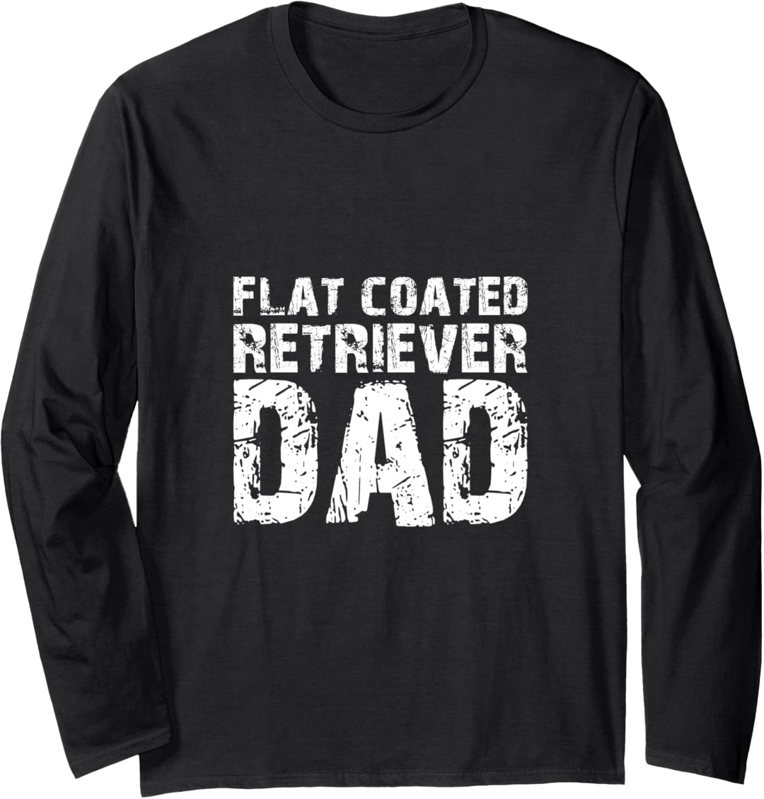 Flat Coated Retriever Dad Papa Vintage Hund Hunde Pfote Langarmshirt