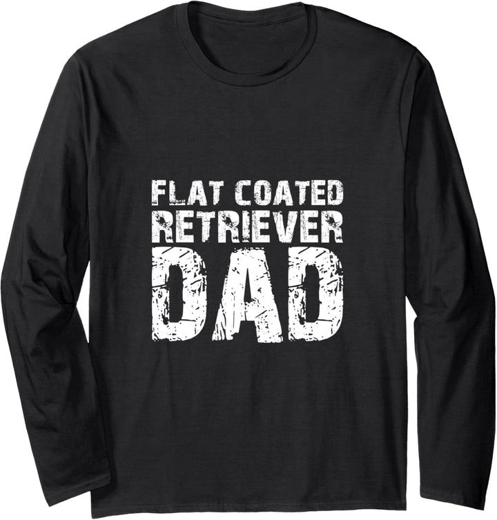 Flat Coated Retriever Dad Papa Vintage Hund Hunde Pfote Langarmshirt