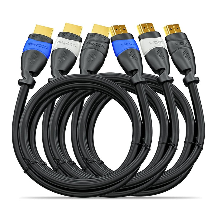 deleyCON HDMI Kabel SET - 3x 1m kompatibel zu HDMI 2.0a/b/1.4a - UHD 4K HDR 3D 1080p 2160p ARC - Hig