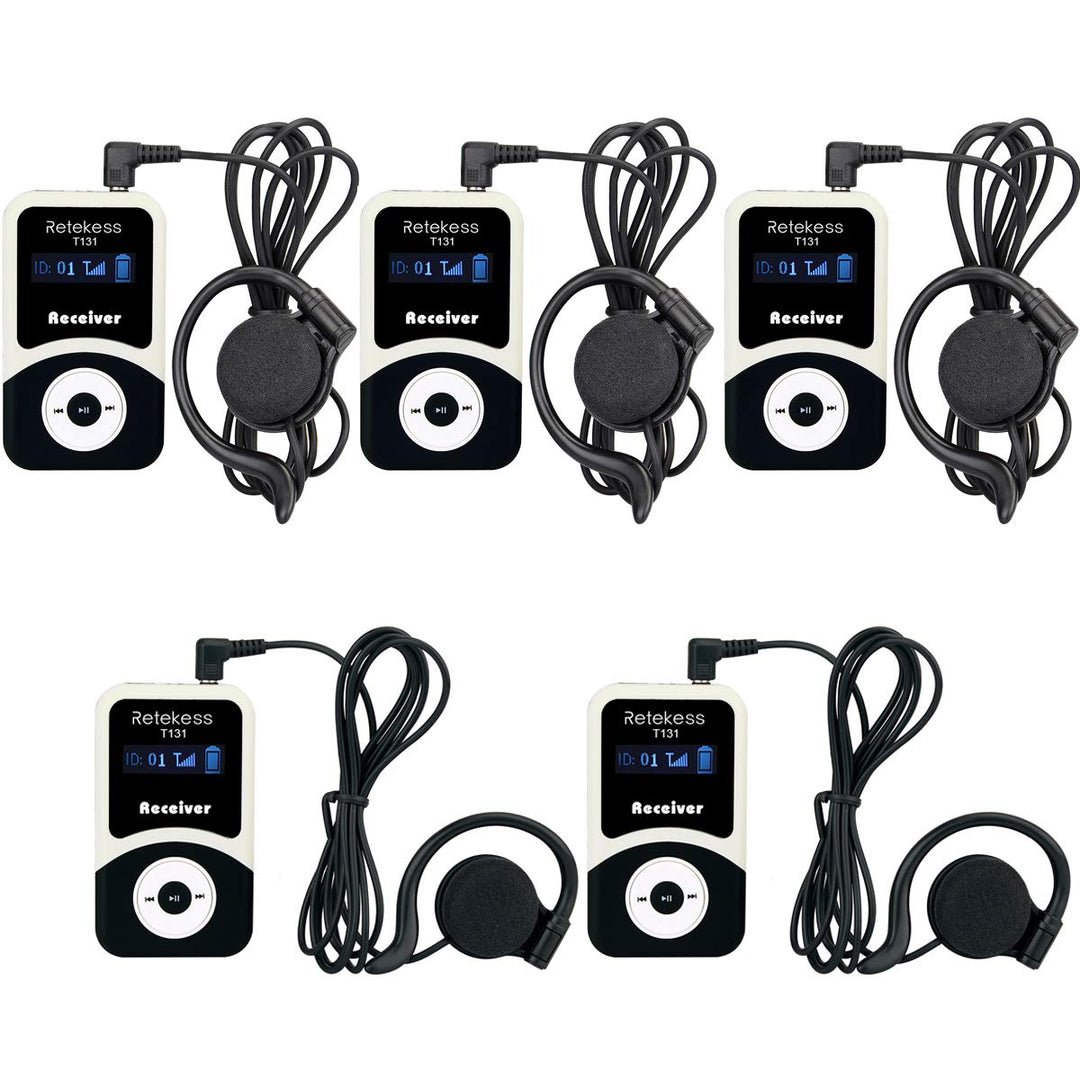 Retekess T131 Tour Guide System, Empfänger kompatibel mit T130 Wireless Audio Whisper Guide System,