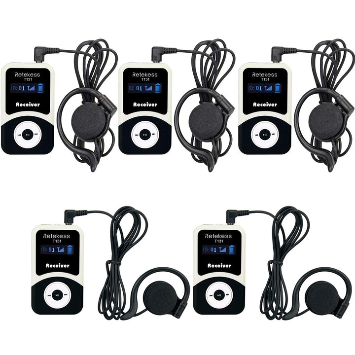 Retekess T131 Tour Guide System, Empfänger kompatibel mit T130 Wireless Audio Whisper Guide System,