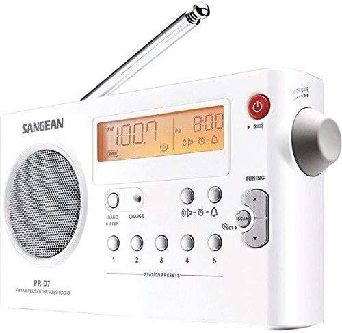 Sangean PR-D7 tragbares Radio (UKW/MW-Tuner, Kopfhöreranschluss, Weckfunktion, Netz/Batteriebetrieb)