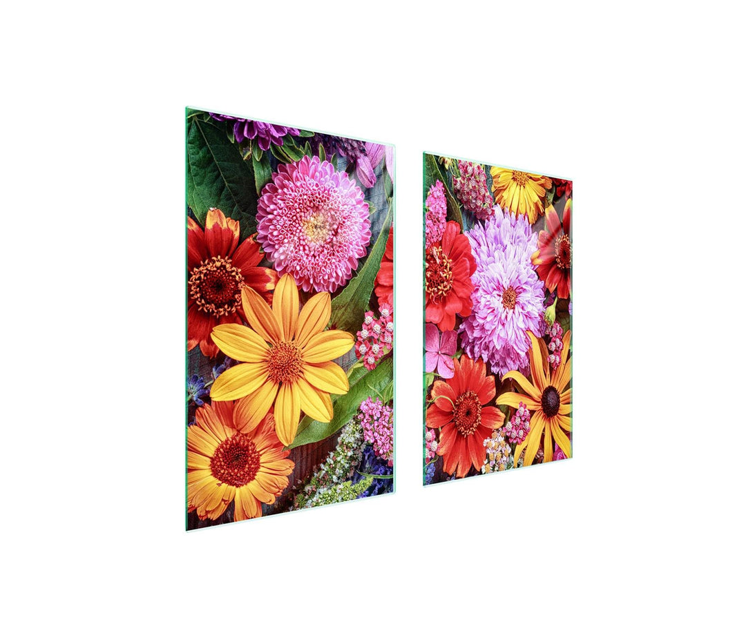 TMK ArtDeko Herdabdeckplatte 2 Teilig 40x52 + 35x52 cm - Spritzschutz Herdabdeckung – Herdschutz aus
