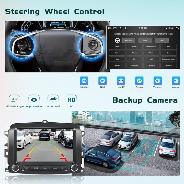8Core/6+128G DSP Hikity Android 15 Autoradio für FIAT 500L 2013 2014 2015 2016 2017,7-Zoll Touchscre