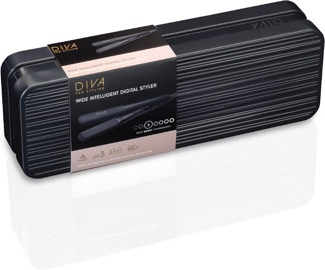 Diva Pro Styling Wide Digital Styler - Extrabreite Keramikplatten - Gleichmässige Hitzeverteilung -