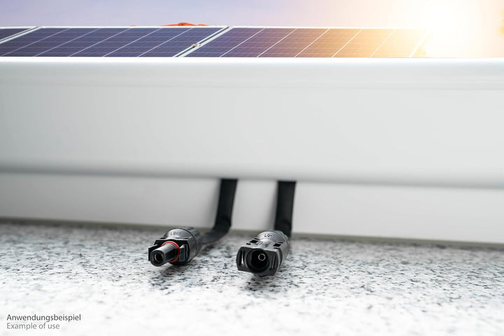 kabelmeister Solar-Fensterdurchführung MC4 kompatibel, 2er Set, schwarz, Flexible Länge: 30 cm