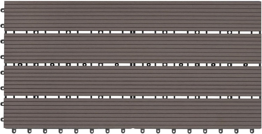 WOLTU WPC Terrassenfliesen Terrassendielen Holz-Optik 30x60cm, Fliese Bodenfliese Klickfliese mit kl