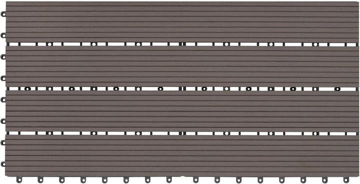 WOLTU WPC Terrassenfliesen Terrassendielen Holz-Optik 30x60cm, Fliese Bodenfliese Klickfliese mit kl