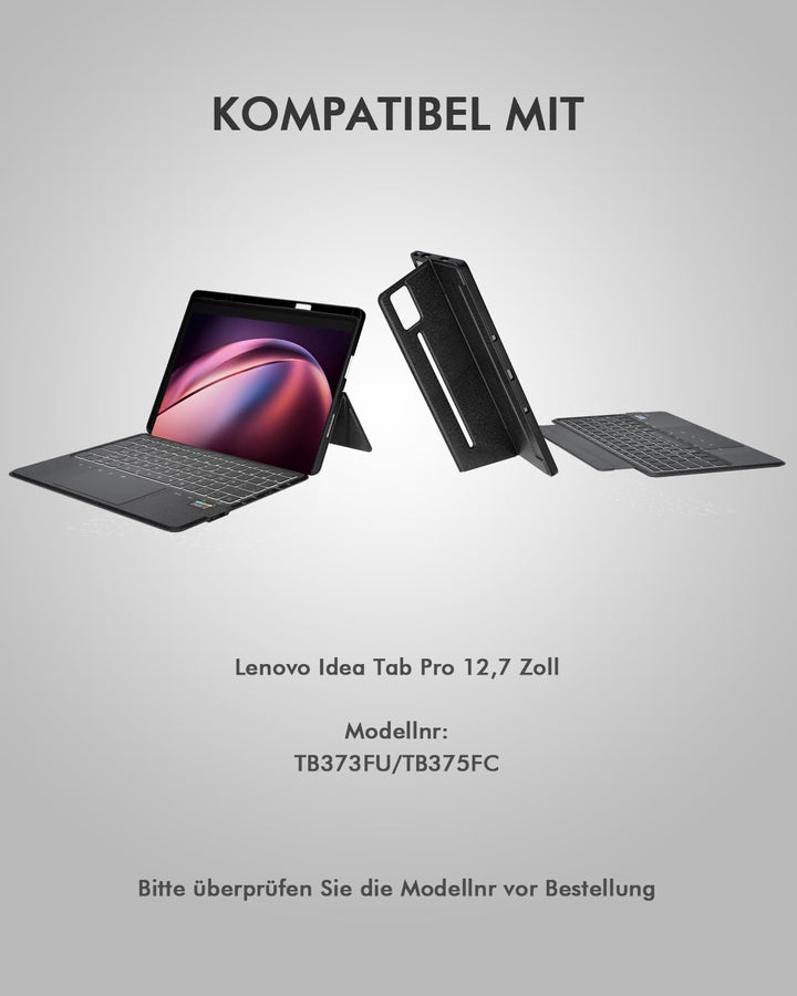 Doohoeek Bluetooth Tastatur Hülle mit LCD-Display für Lenovo Idea Tab Pro 2025 12,7 Zoll, Bluetooth