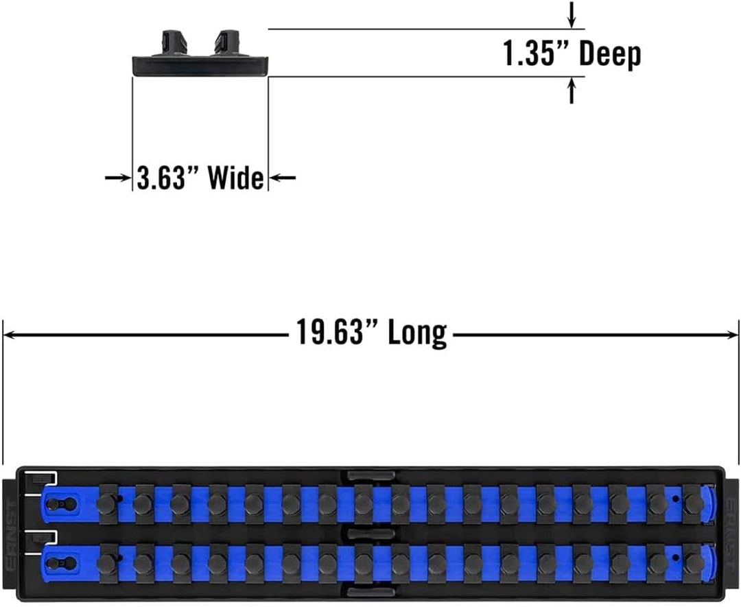 Ernst Verarbeitung Boss 2-rail Universal Twist Lock Socket Tablett, 8457 19", 1/2" Drive Blau, 19",