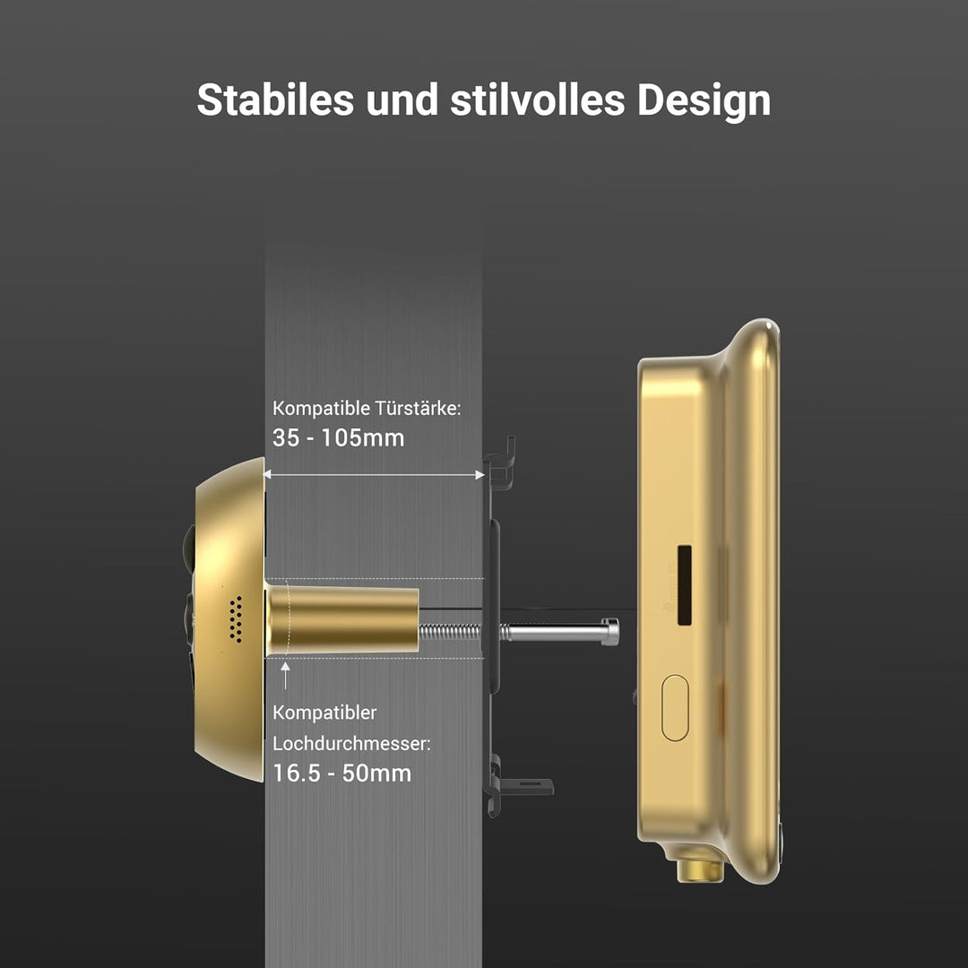 EZVIZ 2MP Video Türklingel mit 4,3 Zoll Farbbildschirm, WLAN Türspion mit 155° Sichtwinkel, Personen