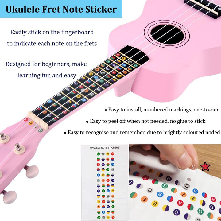 Winzz Sopran Ukulele Starter Kit für Anfänger mit Tasche, Clip-On Tuner, Zusätzlichen Saiten, Gurt,