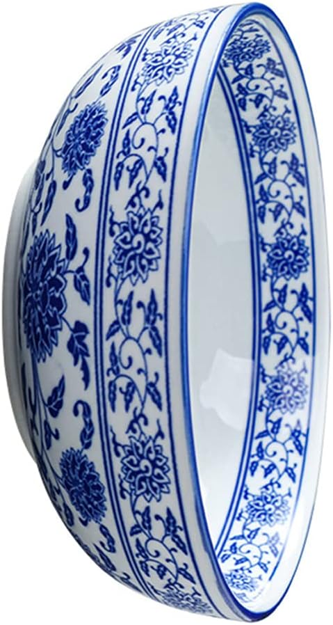 BESTonZON Keramik Suppensch¨¹ssel Nudelschale Asiatische Ramen Sch¨¹ssel Blau 8 Zoll Chinesische Sti