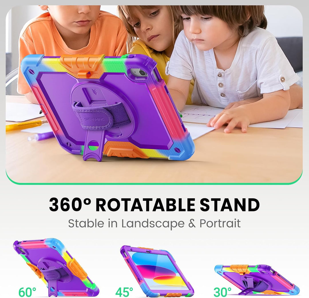 SEYMAC Hülle für iPad (A16) 11./10. Generation 11/10,9 Zoll 2025/2022, Stossfeste Hülle mit Displays
