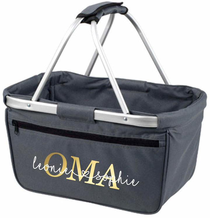 AWASG Einkaufskorb Oma - Personalisiert mit Name - Einkaufstasche faltbar Tragekorb mit Aufdruck - 4