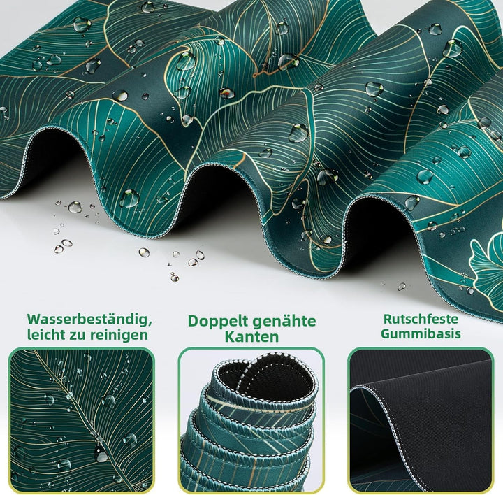 Mousepad Set 4 in 1 Mauspad mit Gelkissen Handgelenkauflage Tastatur Untersetzer Gross Mousepad Ergo
