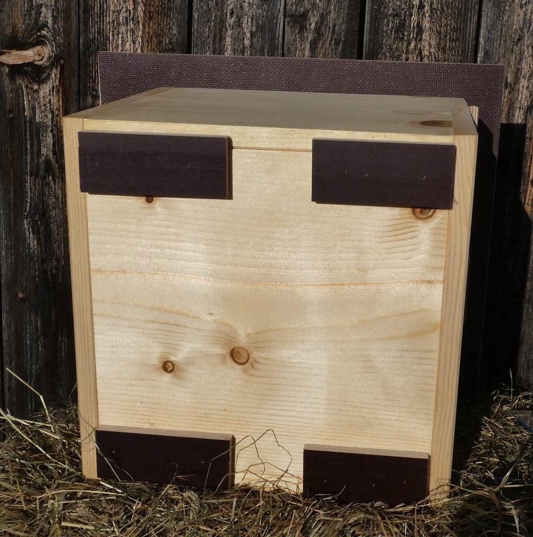 Hummelkasten zum Stellen oder aufhängen, mit Wachsmottensperre, Sichtfenster und Nistmaterial Impräg