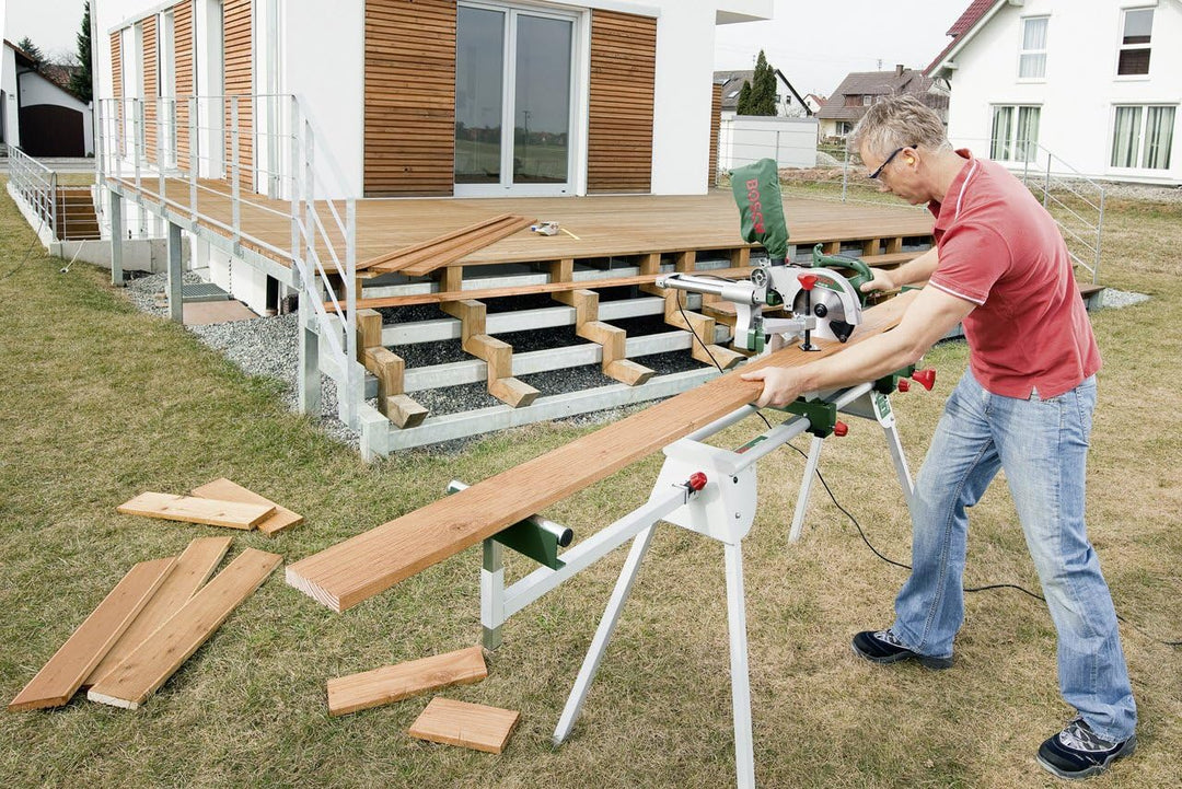 Bosch Untergestell PTA 2400 (für Kapp- und Gehrungssäge/Tischbohrmaschine von Bosch, im Karton) Gehr