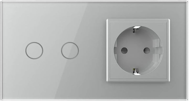 Livolo Funk LED Rollladenschalter Markisenschalter Jalousiesteuerung mit Steckdose für UP und Glasbl