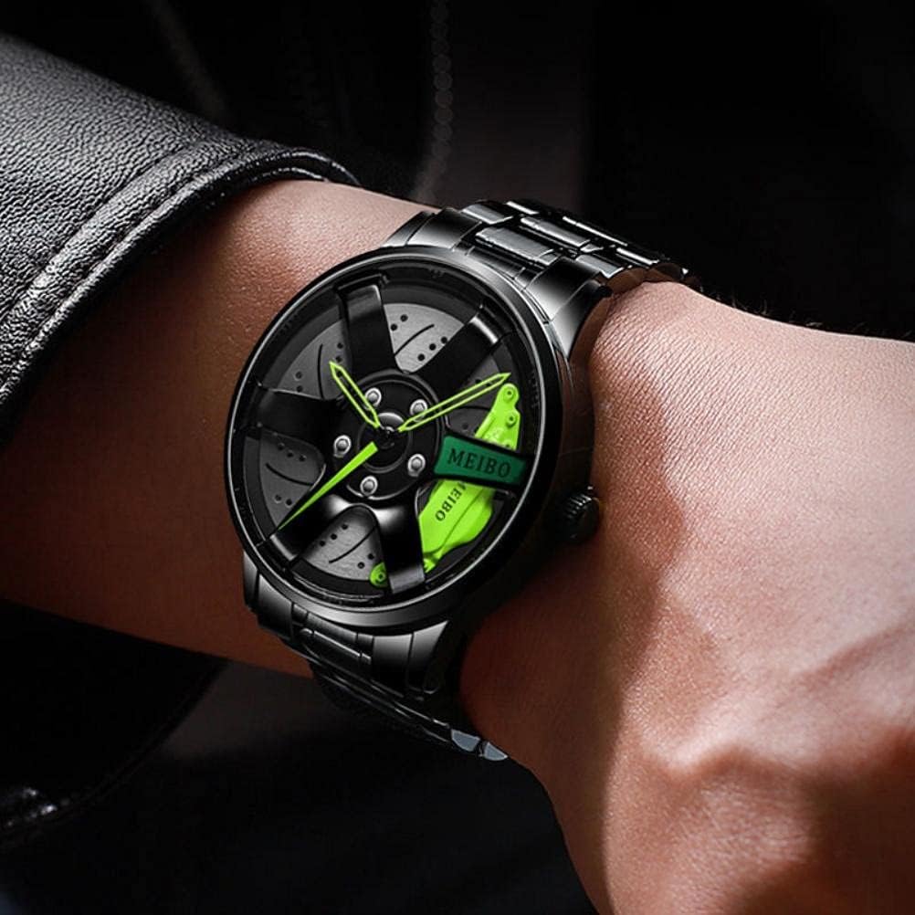 Herren-Sportuhr mit 3D-Hohlrad-Design, wasserdichte Edelstahluhr für Auto-Raduhren 1, 1