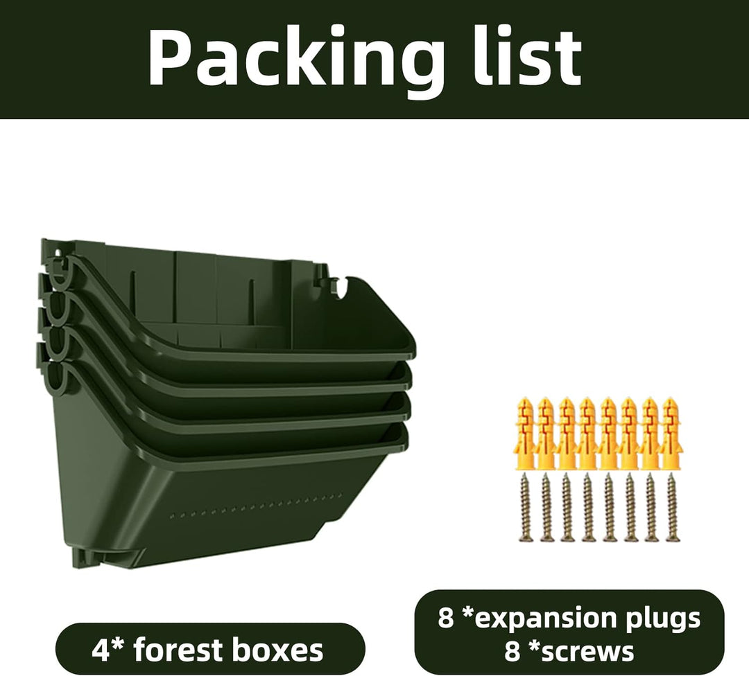 CEIEVER Hängende vertikale Wand Pflanze, Vertikaler Garten Pflanzenwand mit 4 Taschen Wandmontierter