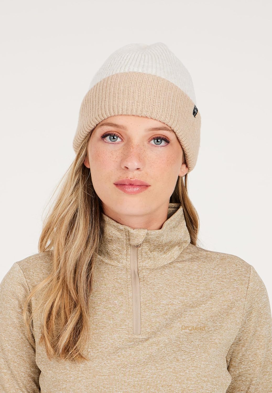 Protest Damen 1/4-reissverschluss FABRIZM XL Bamboobeige, XL Bamboobeige