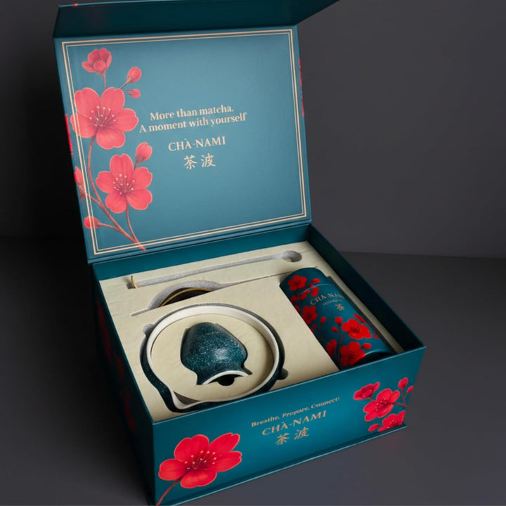 Matcha Set Classic 5-teilig, japanisches Matcha Zubehör Set mit Keramikschale, 100-Borsten-Chasen, B