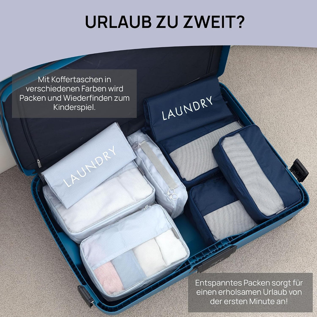 NATUMO Koffer Organizer Set, 5-teilig | Packing Cubes mit Wäschesack oder Schuhbeutel | Reise Packta