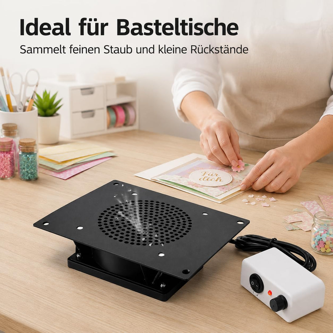 Desktop Nagelstaubsammler, Tisch-Einbau | ,inkl. 2 austauschbare Staubbeutel, für Nageldesigner und