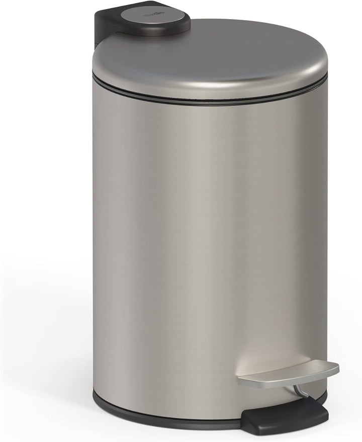 stardis 3 Liter Treteimer Edelstahl matt Anti-Fingerabdruck, Absenkautomatik Klappdeckel leise schli