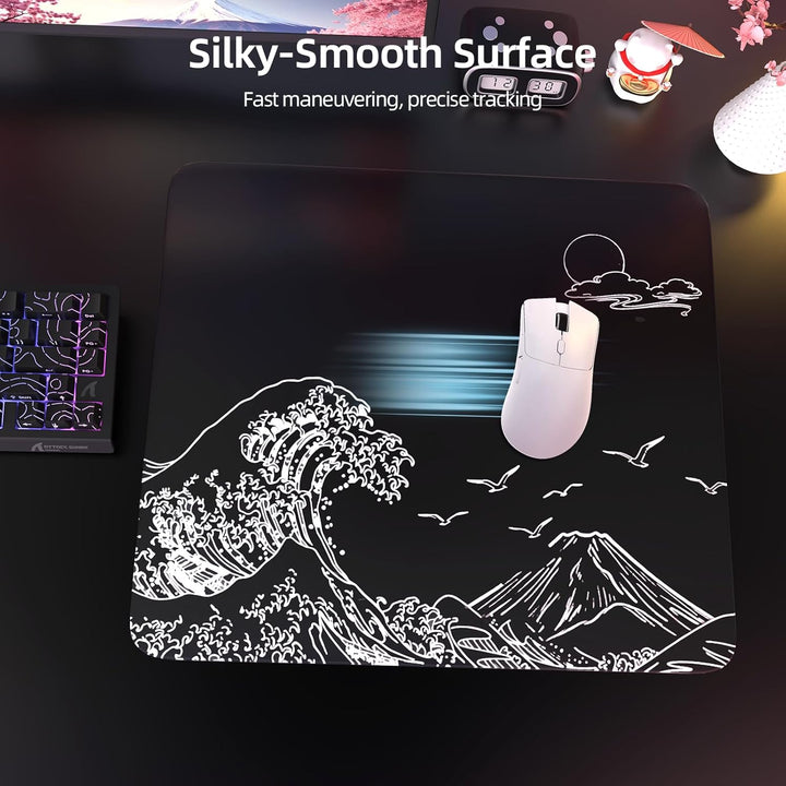 ATTACK SHARK CM05 Gaming-Mauspad Aus Gehärtetem Glas, Ultraglatte Oberfläche, 9H Gehärtetes Glas, 17