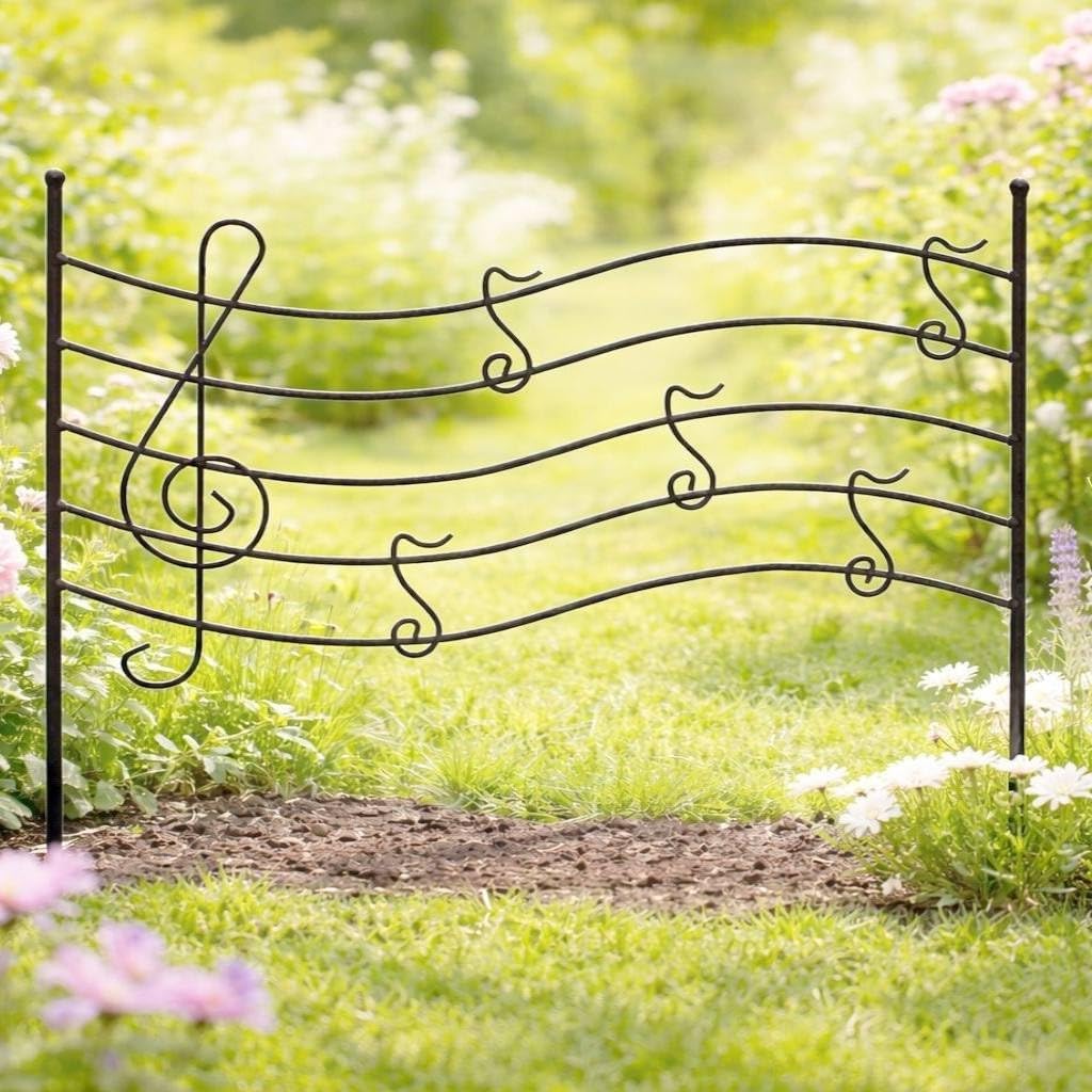 DanDiBo Steckzaun Melody Rankhilfe Rankgitter aus Metall Höhe 56 cm Breite 80 cm Kletterhilfe Zaun