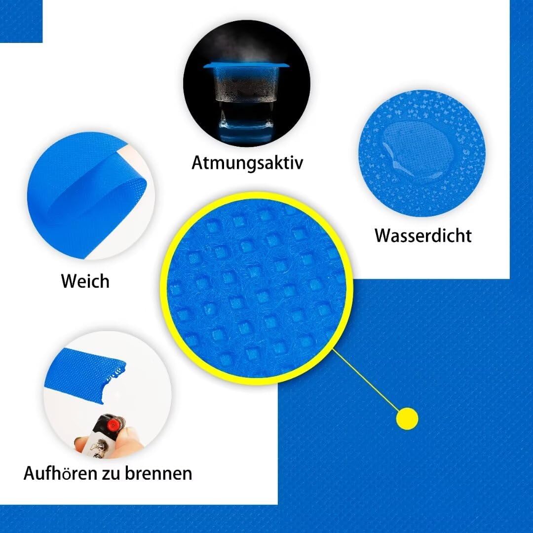 Tischdeckenrolle, 1.18 × 45M, Blauer See, Einweg Vlies Stoffähnlich Tischdecke Rolle, Meterware Tisc