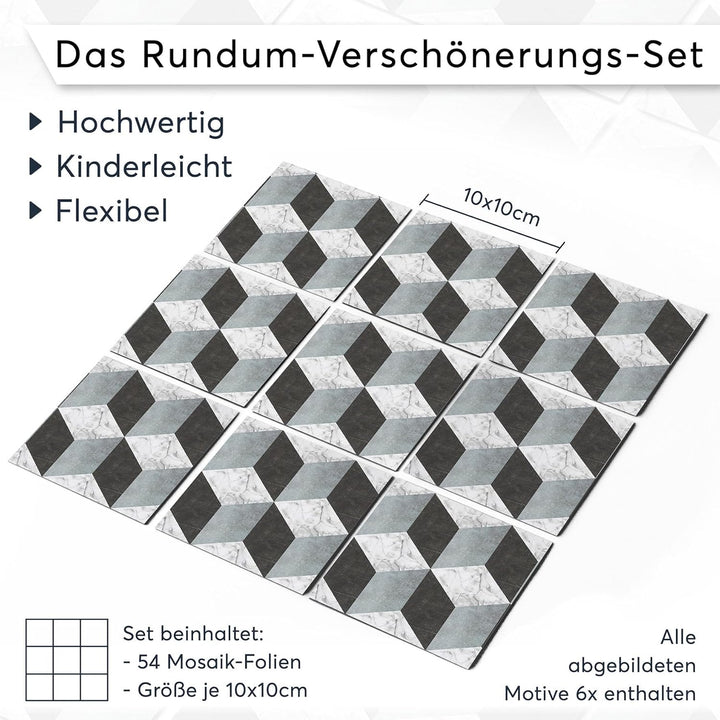 Fliesensticker - [ Fliesen Boden ] - Folie Sticker Aufkleber für Fliesen Boden - Bad oder Küche I Fl