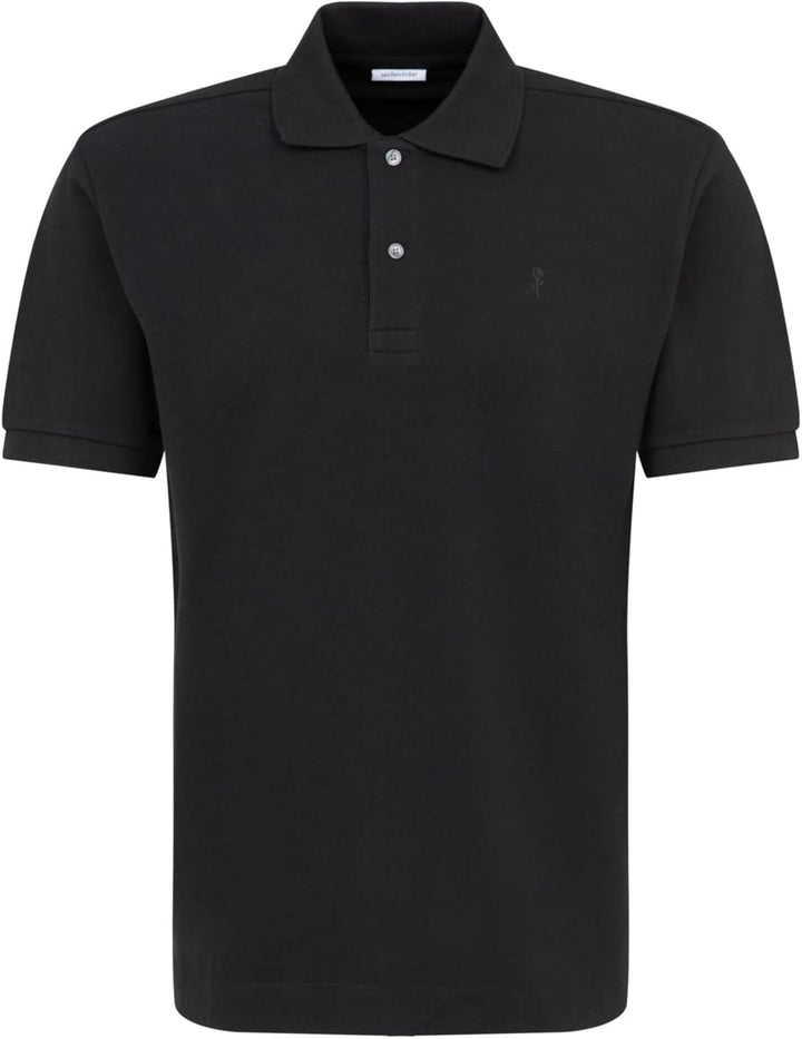 Seidensticker Herren Regular Bügelleicht Polo Kurzarm Polohemd L Schwarz, L Schwarz