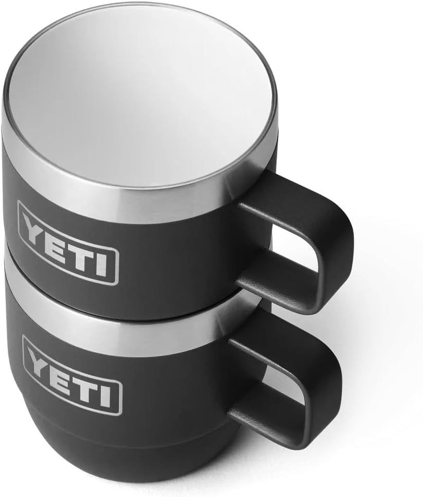 YETI Rambler Stapelbare Tasse Mit DuraSip Keramikbeschichtung, Black, 2 Pack 6 oz (177 ml), Black
