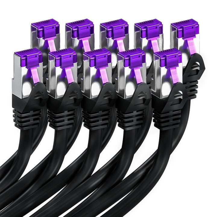 deleyCON 10x 0,5m CAT7 Netzwerkkabel - 10 Gigabit - Kurzes 50cm RJ45 Patchkabel Ethernet Kabel (Kupf