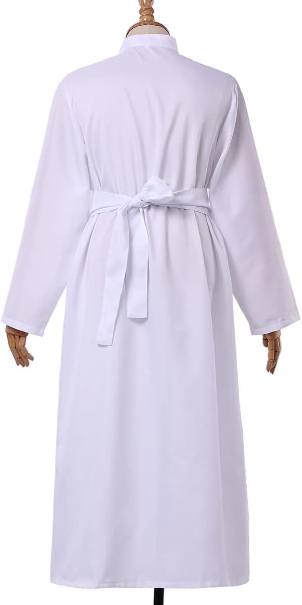 COSDREAMER Geistliche Soutane Klerus Robe Prediger Cassock Mens Lob Lob Anbetung Robe (Weiss, M) Wei