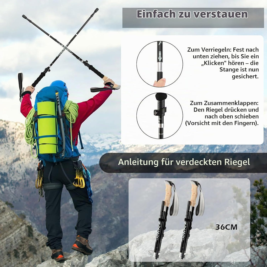 Wanderstöcke Trekkingstöcke Walking Stöcke, Aluminium Wanderstöcke Walking Stöcke Nordic Walking Stö