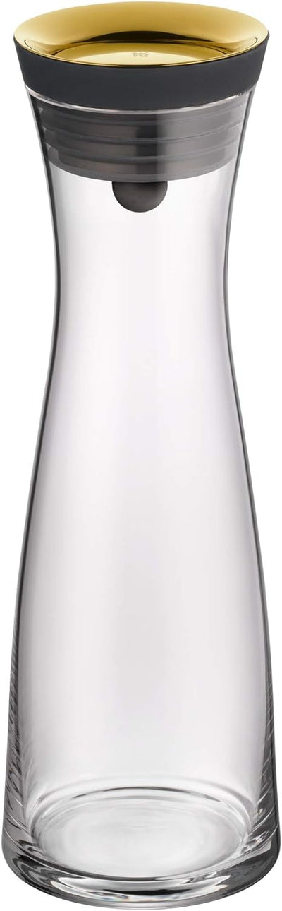 WMF Basic Wasserkaraffe aus Glas, 1 Liter, Glaskaraffe mit Deckel, Silikondeckel, CloseUp-Verschluss