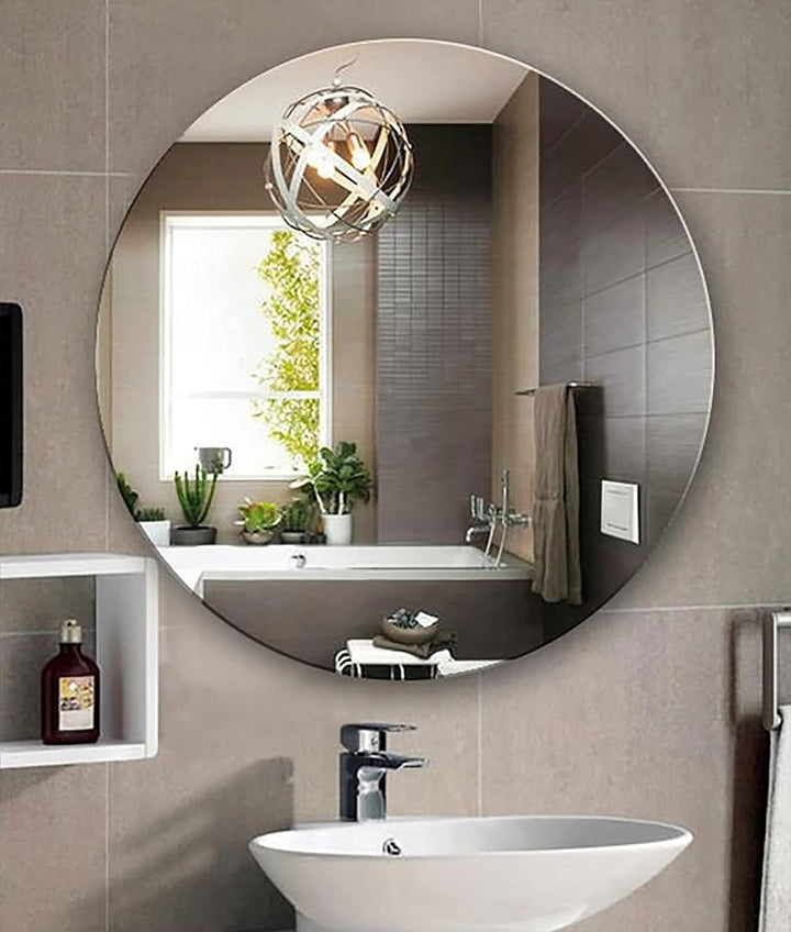 Ramix Rund Spiegel, Rahmenloser, Spiegelfliese, Wandspiegel, Badspiegel, Zimmer, Grösse: 70 cm Durch