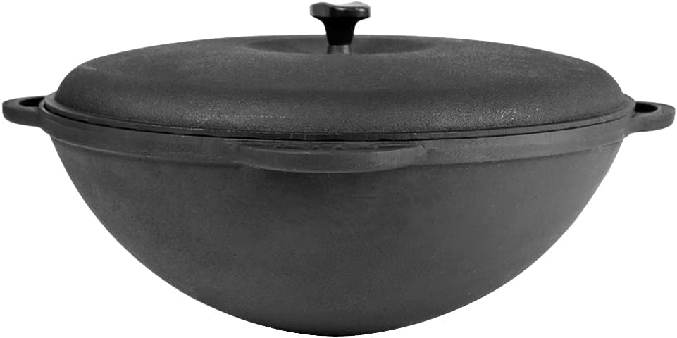 Syton Asia-Kasan mit Deckel, Topf, Wok aus Gusseisen, Ø 34 cm, 8 Liter 8 Liter, mit Deckel, Ø 34 cm,