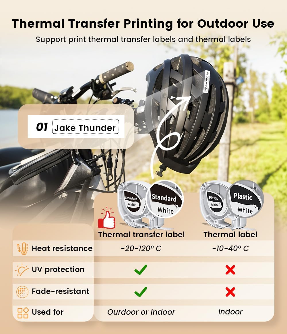 Phomemo P12 Beschriftungsgerät, Mini Etikettendrucker Bluetooth, Etikettiergerät Selbstklebend Kompa